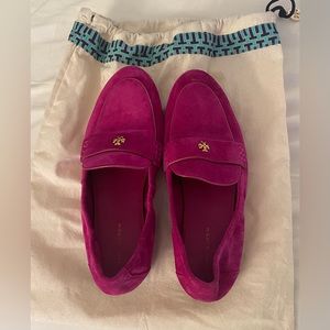 Tory Burch Suede Fuchsia Ballet Loafer